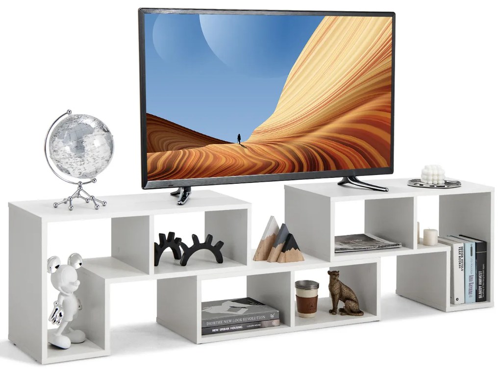 Móvel de TV de 3 peças para TV de até 65 '' para sala de estar branco