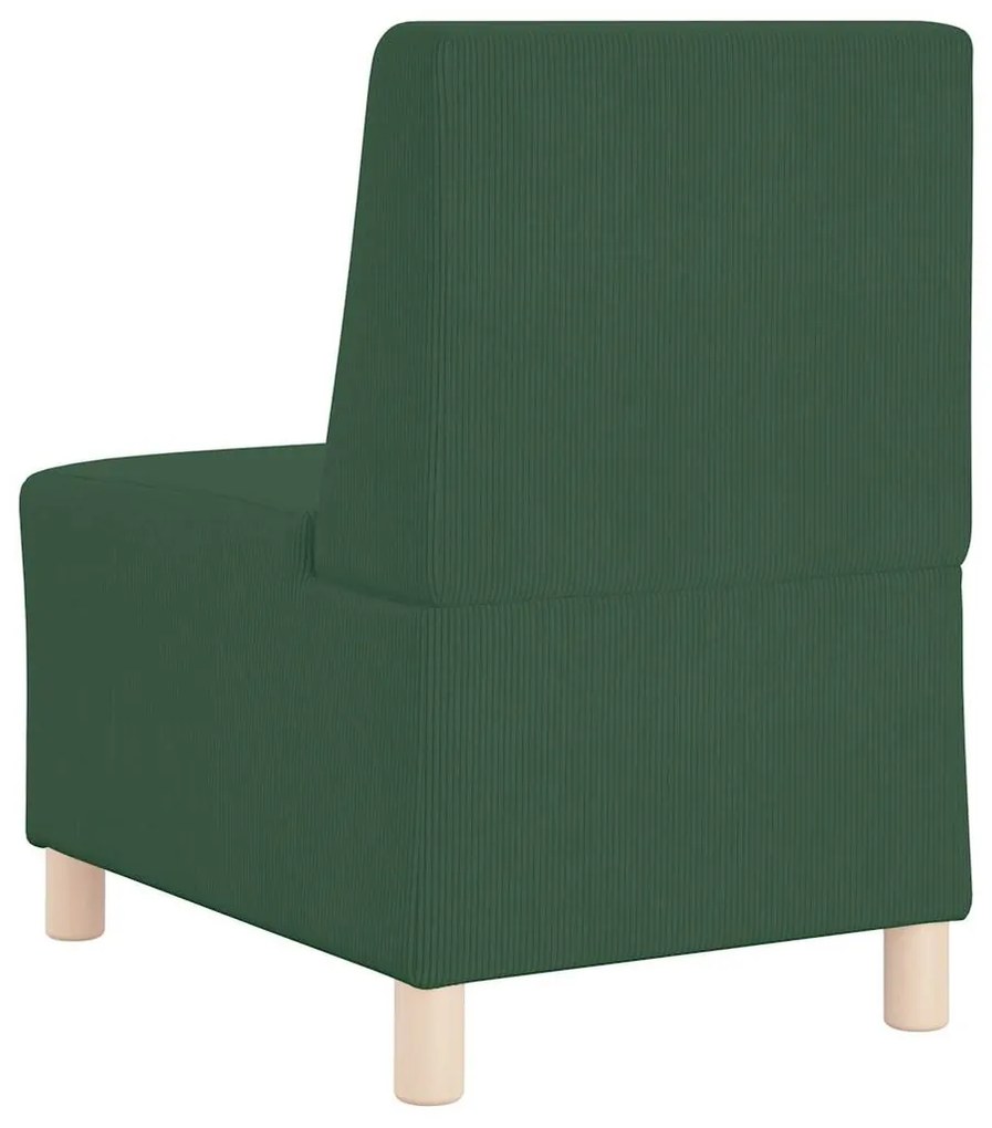 Poltrona sem braços 55 cm tecido corduroy verde selva