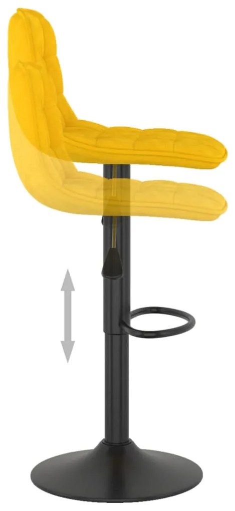 Bancos de bar 2 pcs veludo amarelo