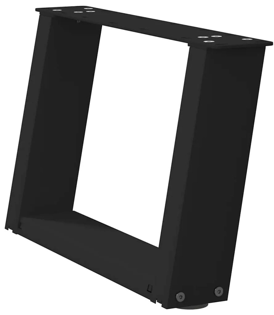 Pés para mesa de centro em formato de U, 2 peças, preto, 40x(30-31) cm