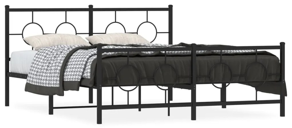 vidaXL Estrutura de cama sem colchão com pés 160x200 cm preto