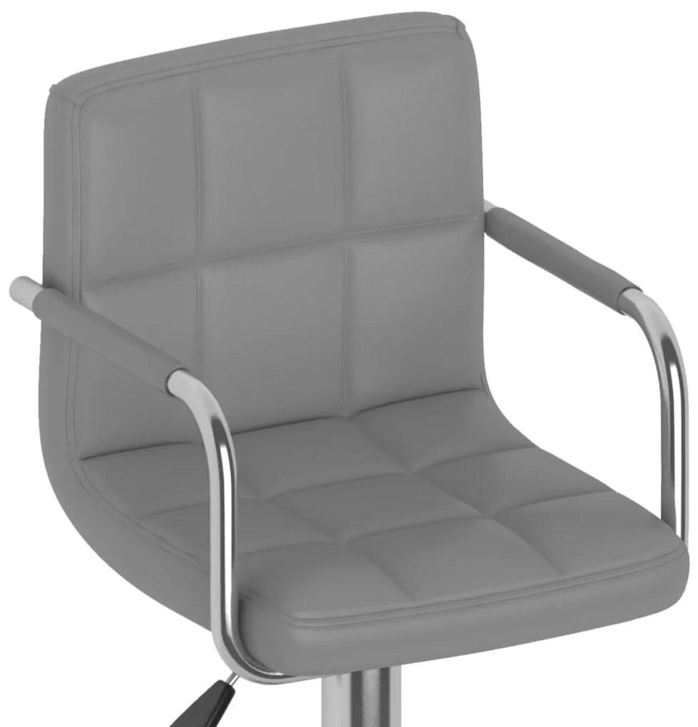 Bancos de bar 2 pcs couro artificial cinzento