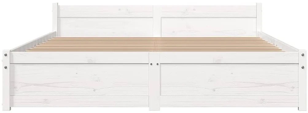 Estrutura de cama 160x200 cm madeira maciça branco