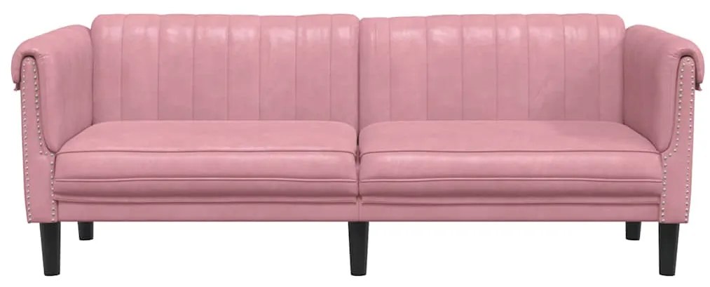 Sofá de 3 lugares veludo rosa