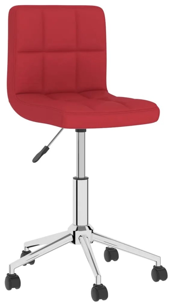vidaXL Cadeira de jantar giratória tecido vermelho tinto