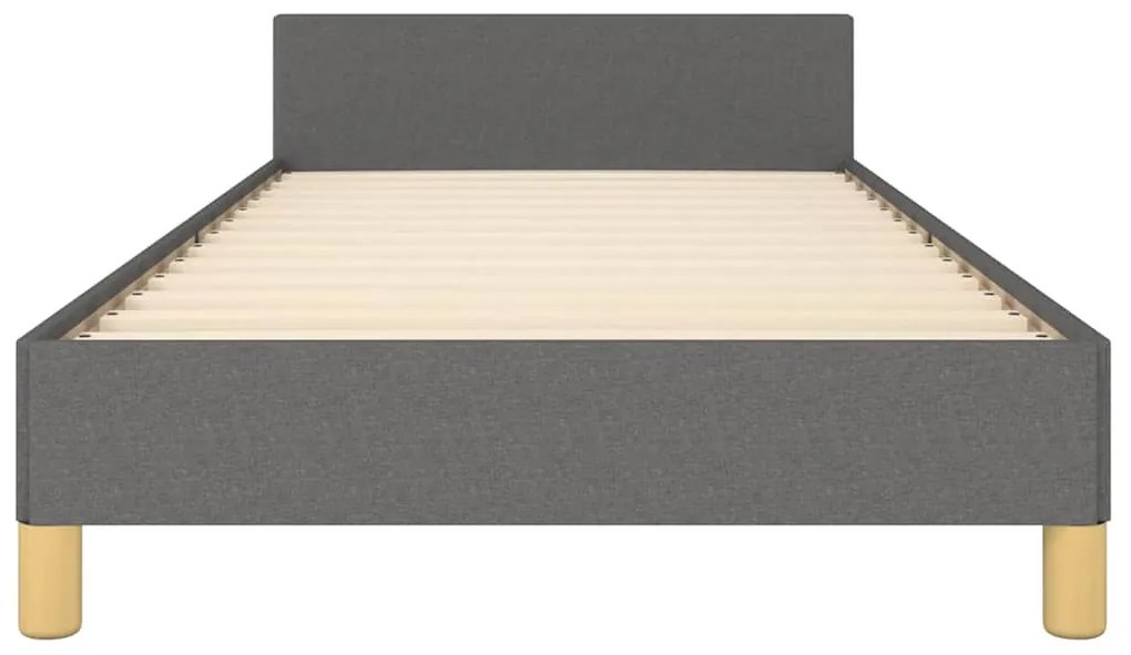 Estrutura de cama sem colchão 80x200 cm tecido cinzento-escuro