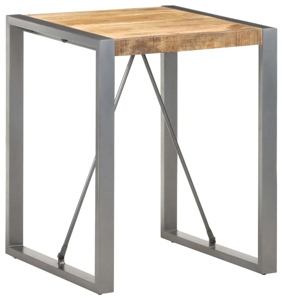 vidaXL Mesa de jantar 60x60x75 cm madeira de mangueira áspera maciça