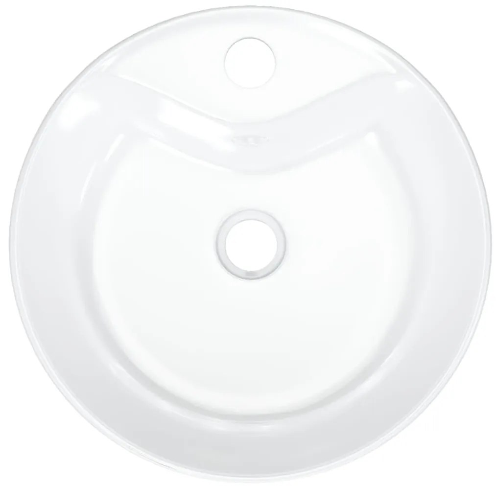 Lavatório redondo 40x14,5 cm cerâmica branco
