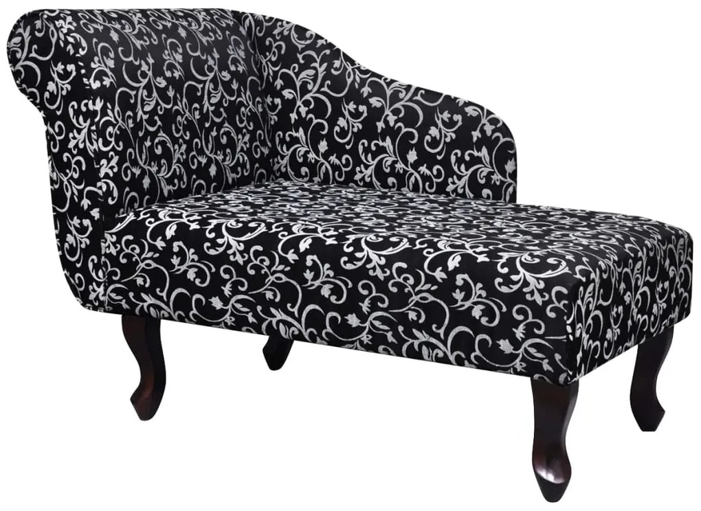 vidaXL Chaise Lounge com tecido preto e branco