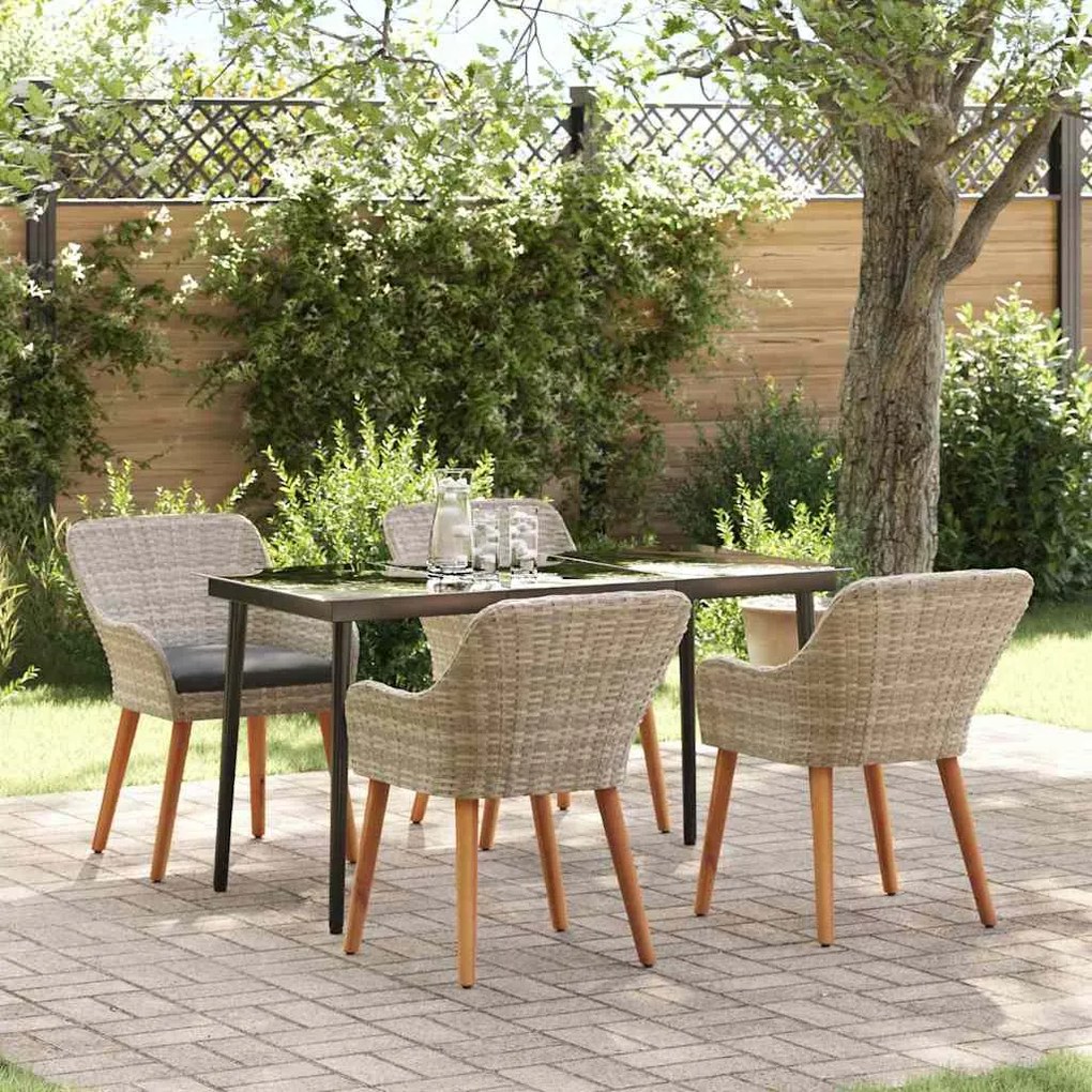vidaXL Conjunto de sala de jantar 5 pcs Cinzento-claro