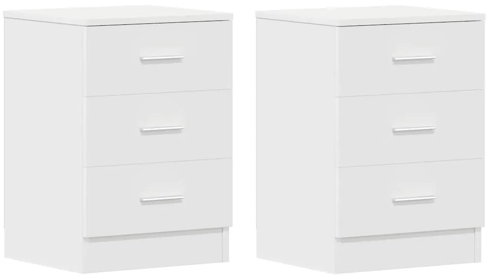 Mesas de cabeceira 2 pcs derivados de madeira branco