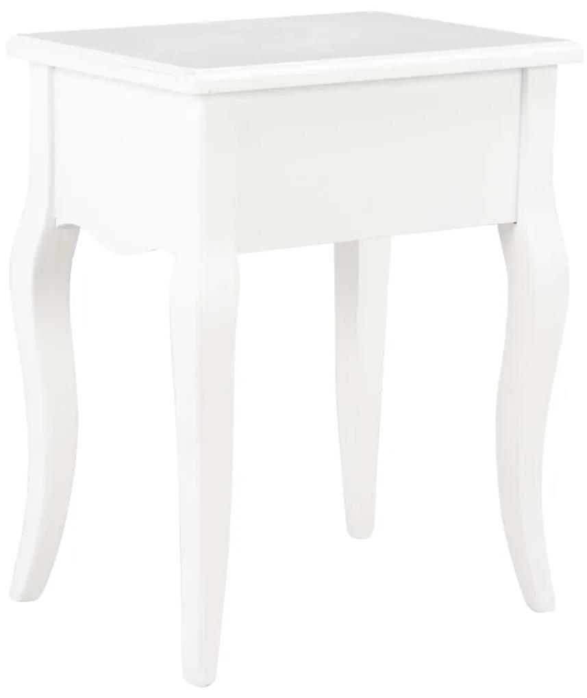 Mesa-de-cabeceira 40x30x50 cm madeira de pinho maciça branco