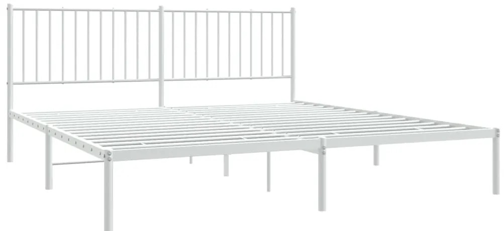 Estrutura de cama com cabeceira 180x200 cm metal branco