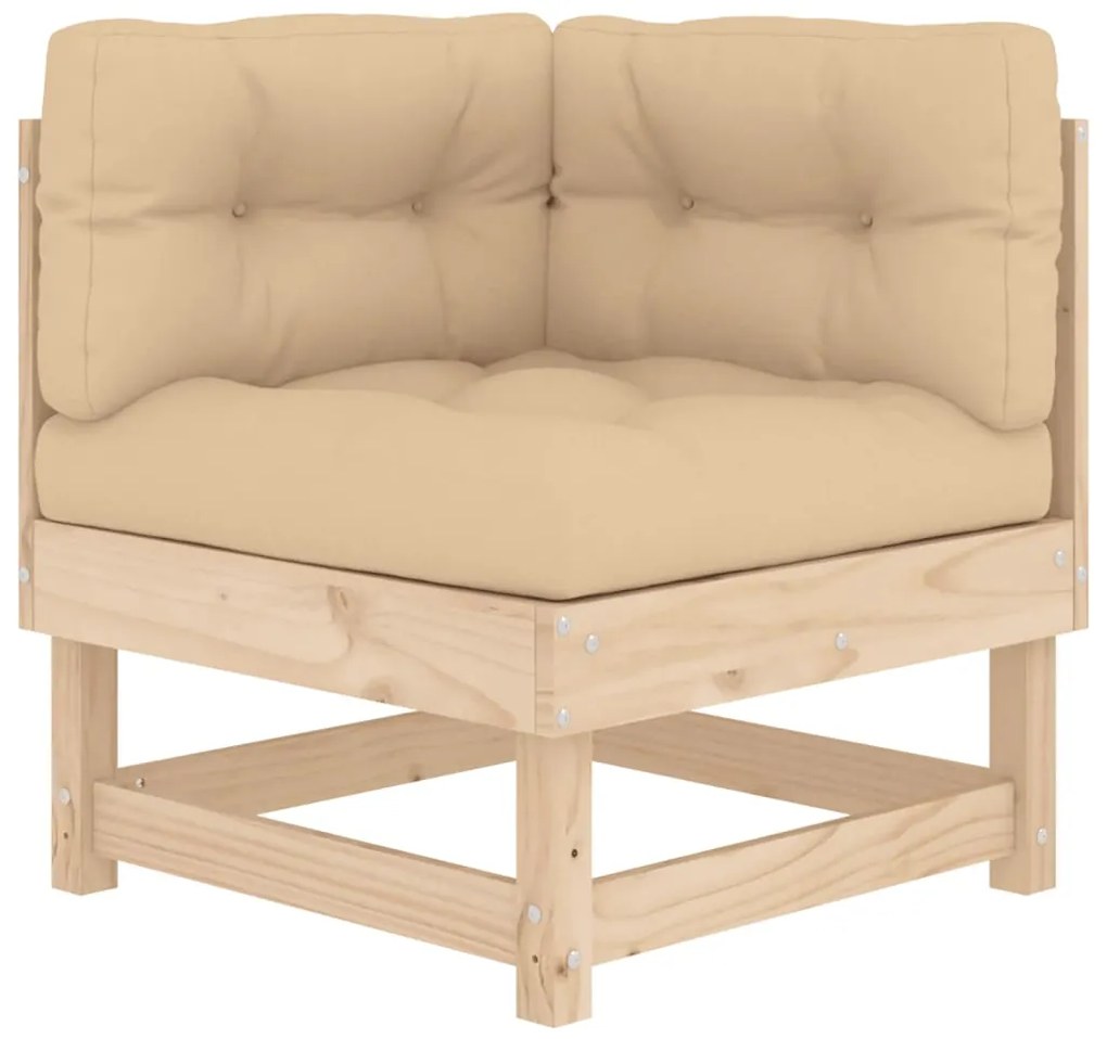 5 pcs conjunto lounge jardim com almofadões madeira maciça