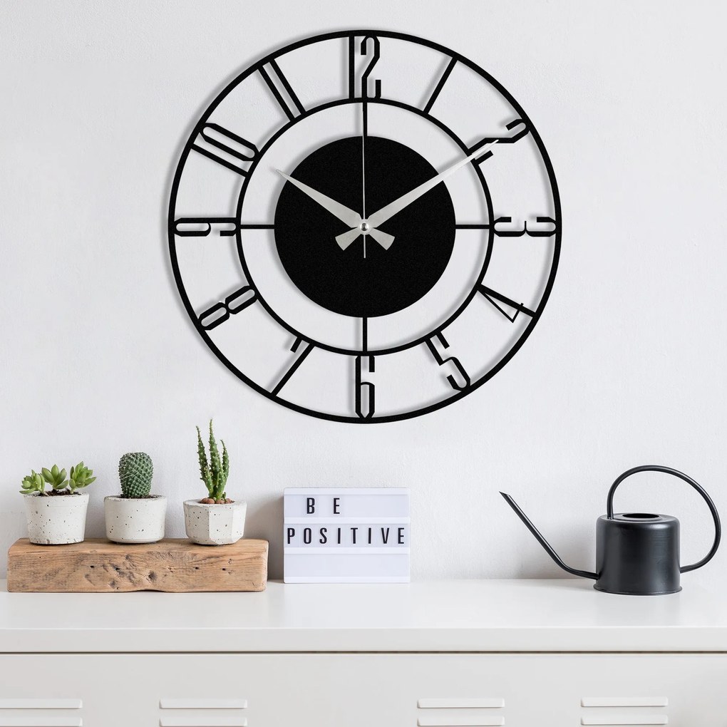 Relógio de Parede Decorativo Enzoclock – Preto – 48 x 48 cm