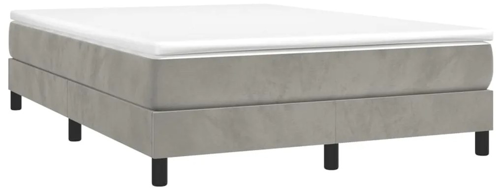Estrutura de cama sem colchão 140x190 cm veludo cinzento-claro