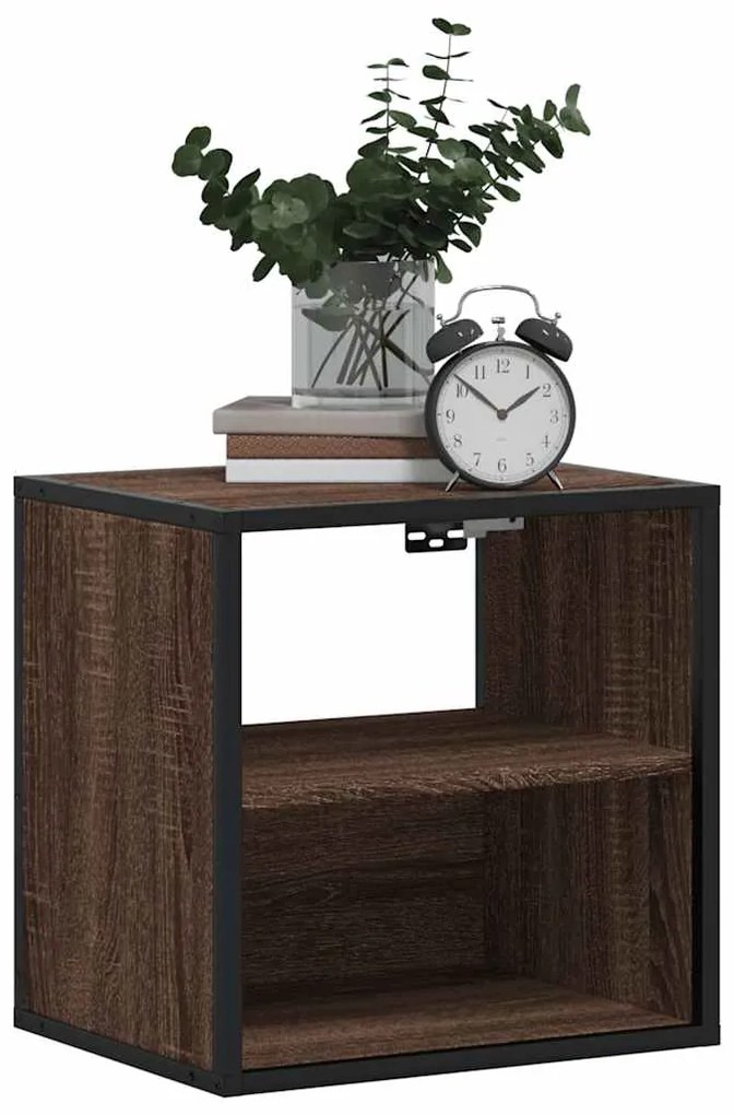 Mesa de cabeceira de parede 40x31x39,5 cm carvalho castanho