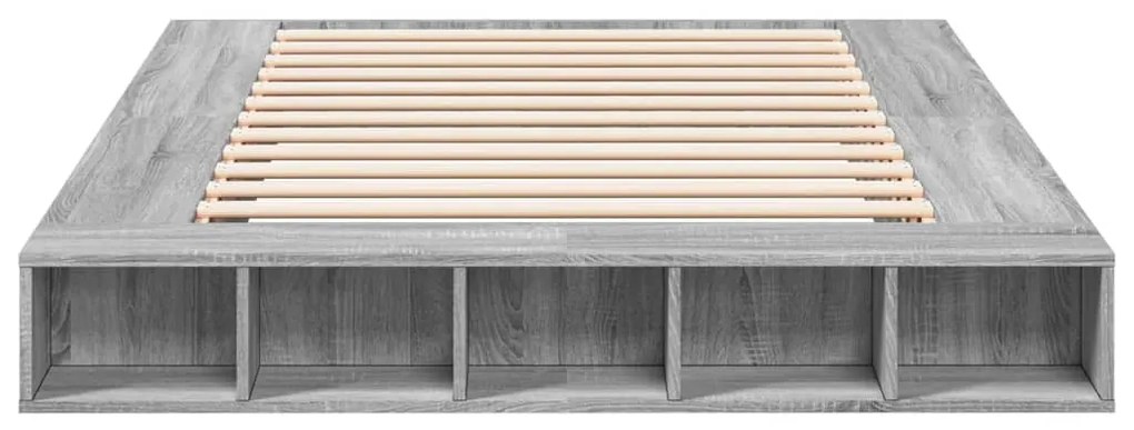 Estrutura de cama 150x200 cm derivados de madeira cinza sonoma