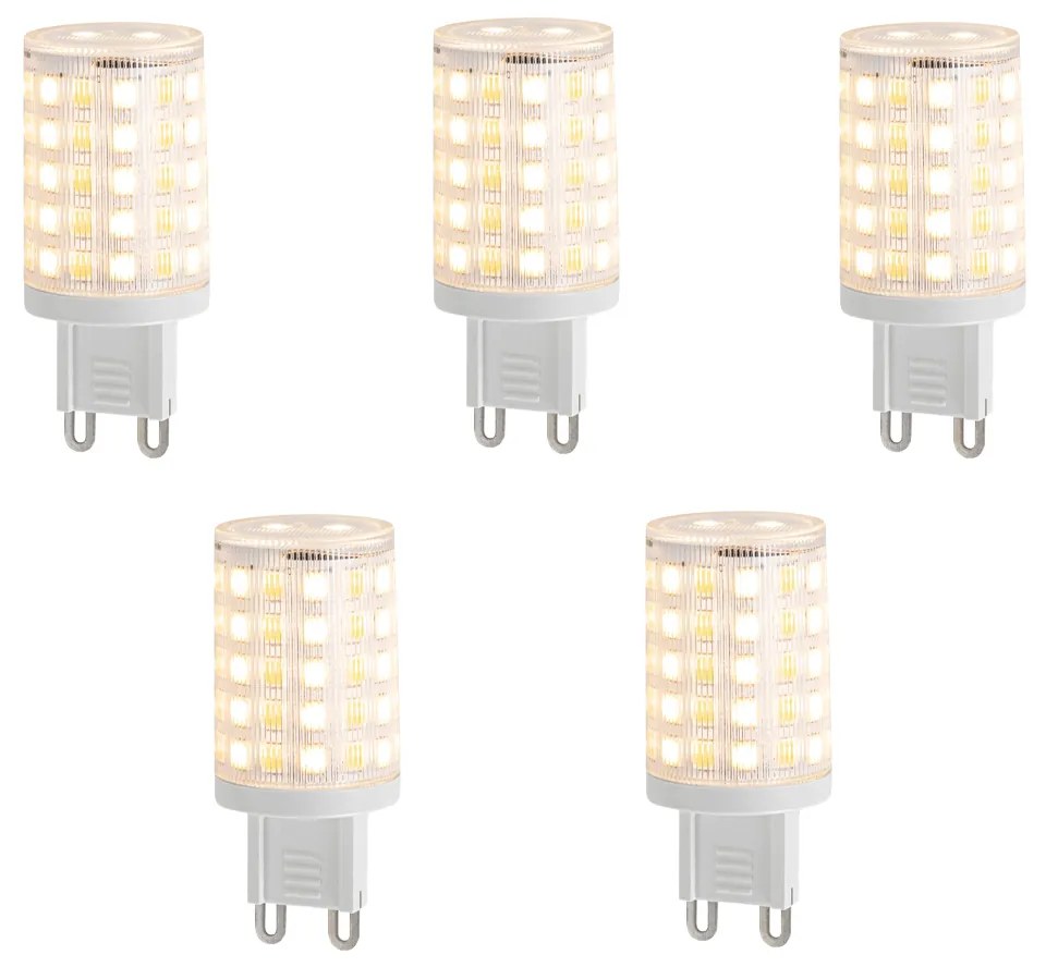 Conjunto de 5 lâmpadas LED G9 inteligentes reguláveis transparentes 2,5W 250 lm 2700-6500K Zigbee