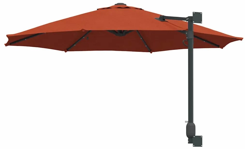 Guarda-sol de Parede com LEDs Terracota 248 cm