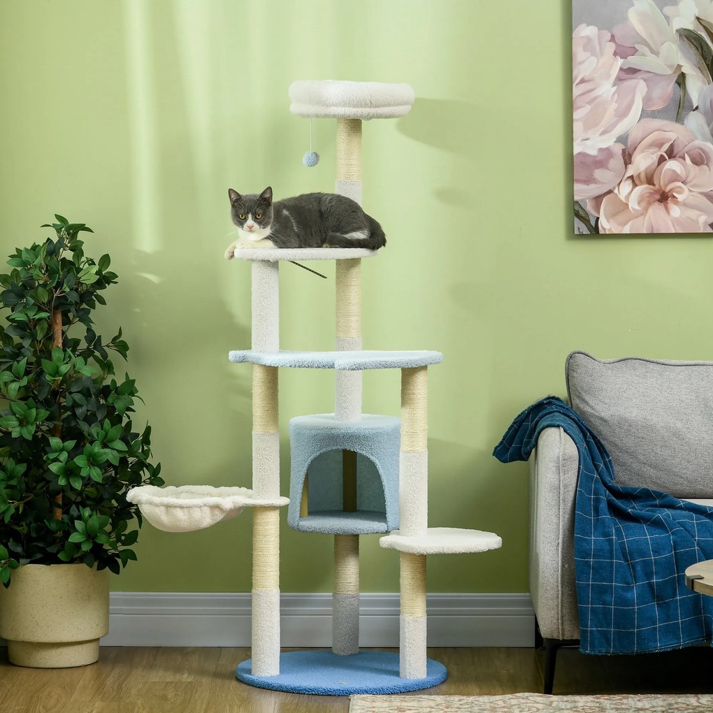 PawHut Arranhador para Gatos Grande de 155 cm Torre para Gatos com Pos