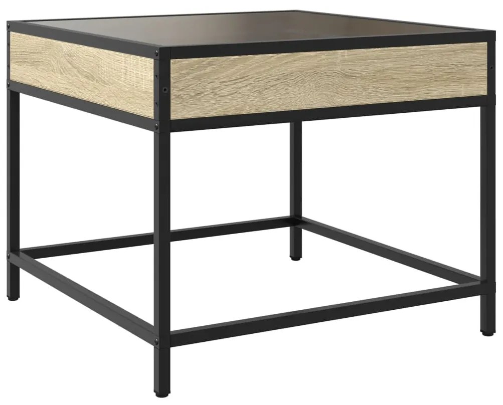 Mesa de centro luzes LED Infinity 50x50x41 cm carvalho sonoma