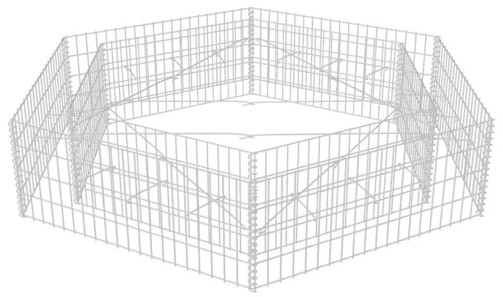 Canteiro elevado/cesto gabião hexagonal 200x173x40 cm