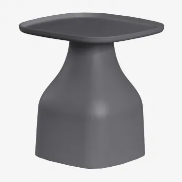 Mesa Auxiliar Para Jardim Quadrada 50x50 Cm Em Polipropileno Jubarri Cinza Grafito & ↑50 Cm - Sklum