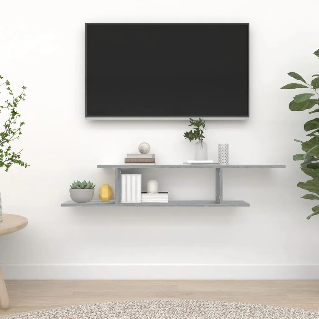 vidaXL Prateleira p/ TV de parede derivados madeira sonoma cinza