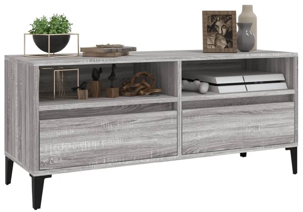 Móvel de TV 100x34,5x44,5 cm derivados madeira cinzento sonoma