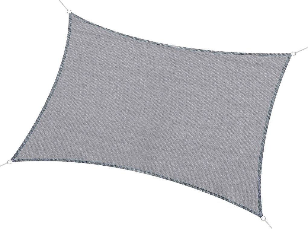 Outsunny Vela Sombra Retangular 4x3 m Proteção UV Resistente Água Bolsa Transporte Anéis Aço Inoxidável Cordas Cinza | Aosom Portugal