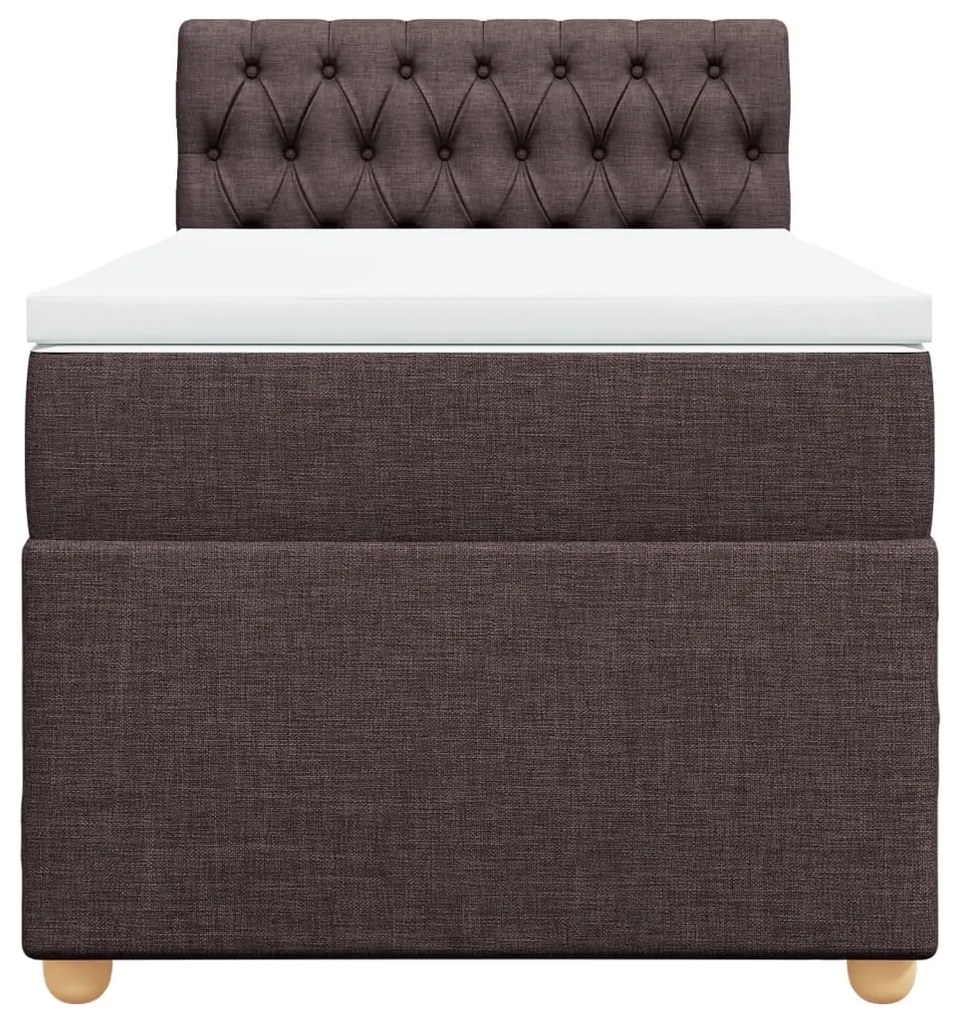 Cama com molas/colchão 90x190 cm tecido castanho-escuro