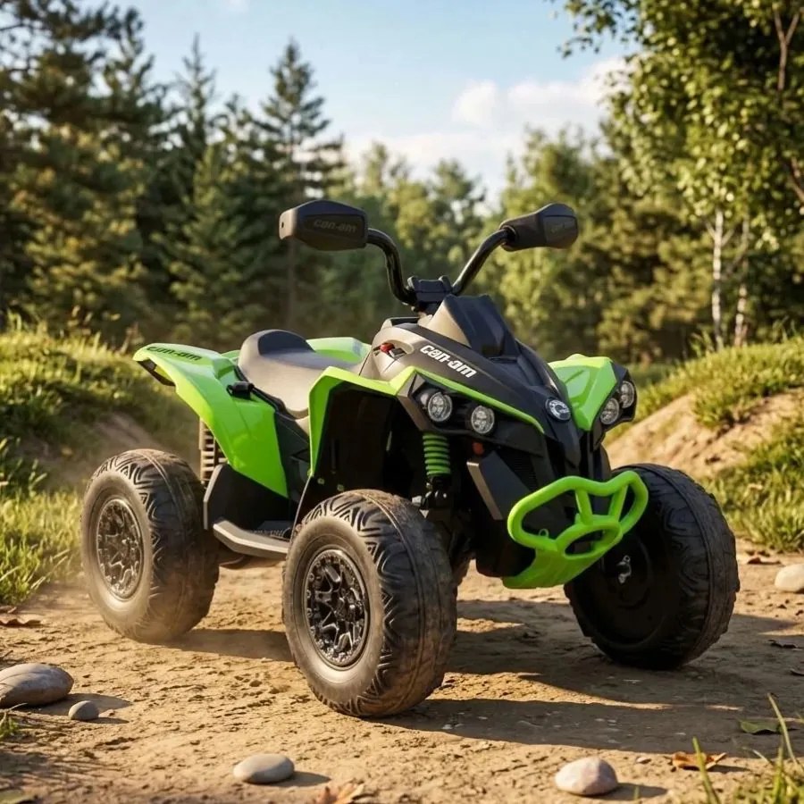 Moto 4 elétrica para crianças 1 a 5 anos, 24V 4x4 Can-Am Renegade Verde