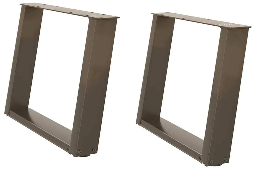 Pés para mesa de centro em formato de U, 2 peças, aço natural, 60x(42-