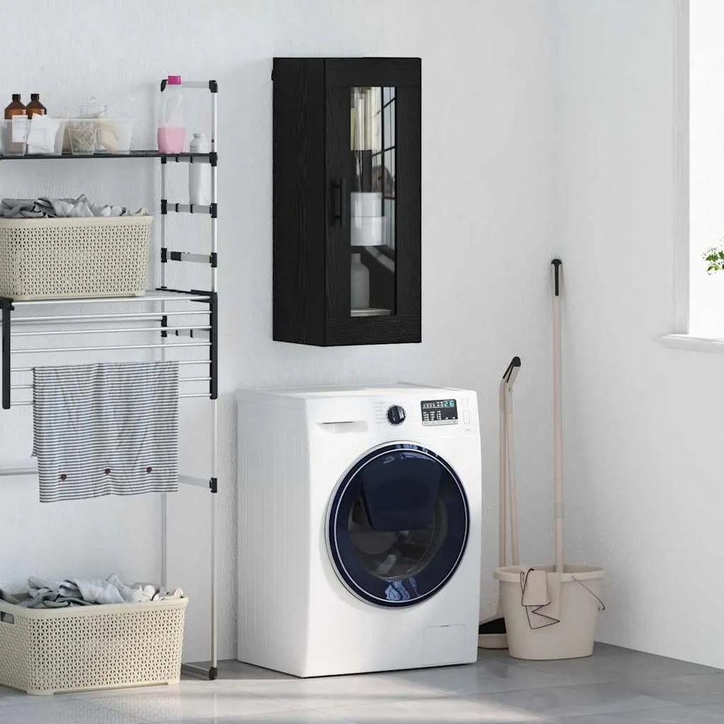 vidaXL Armário de parede Carvalho Preto 34,5 x 34 x 90 cm