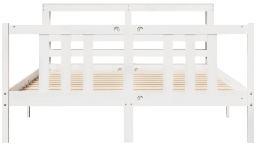 Estrutura de cama c/ cabeceira sem colchão 140x200 cm branco