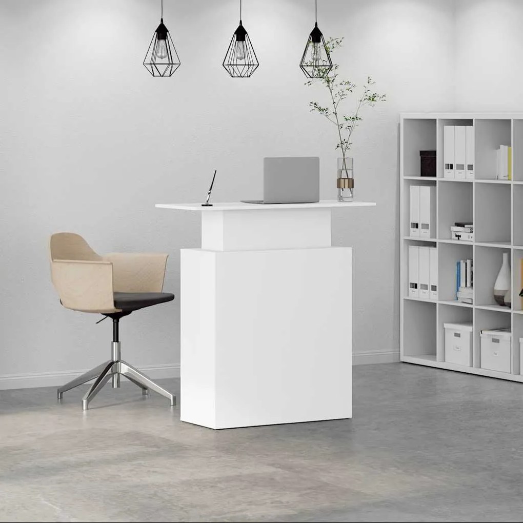 Balcão de recepção 100x40x104 cm derivados de madeira branco