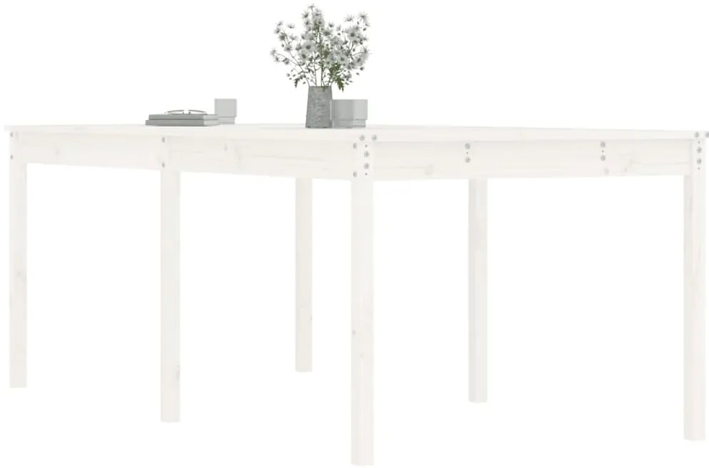Mesa de jardim 203,5x100x76 cm madeira de pinho maciça branco