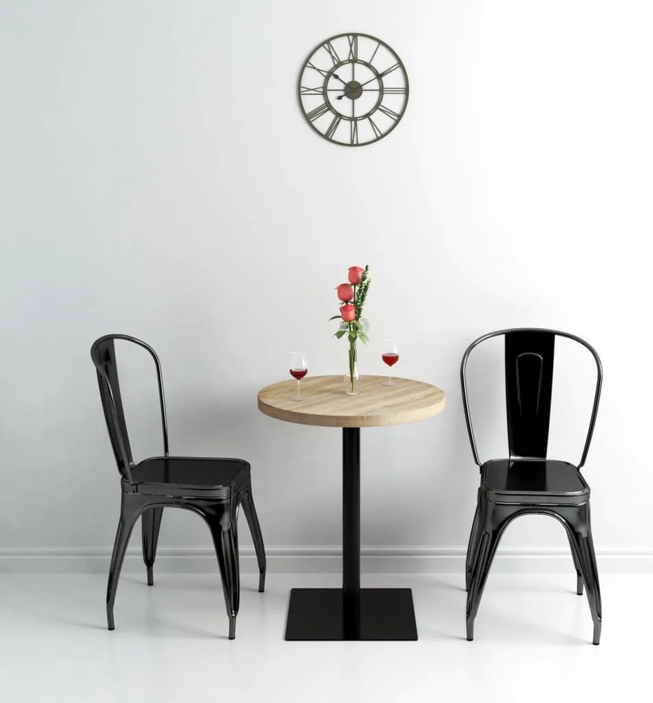 Mesa bistrô MDF e aço redonda 60x75 cm cor de carvalho