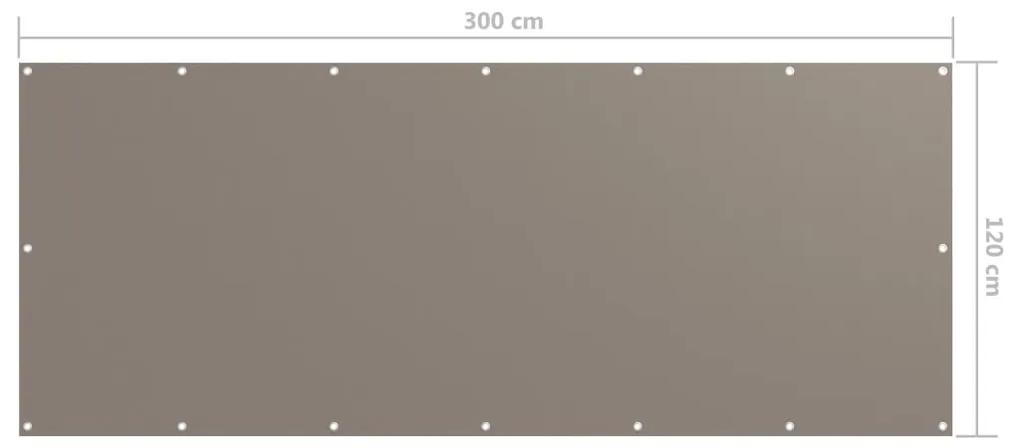 Tela de varanda 120x300 cm tecido Oxford cinzento-acastanhado