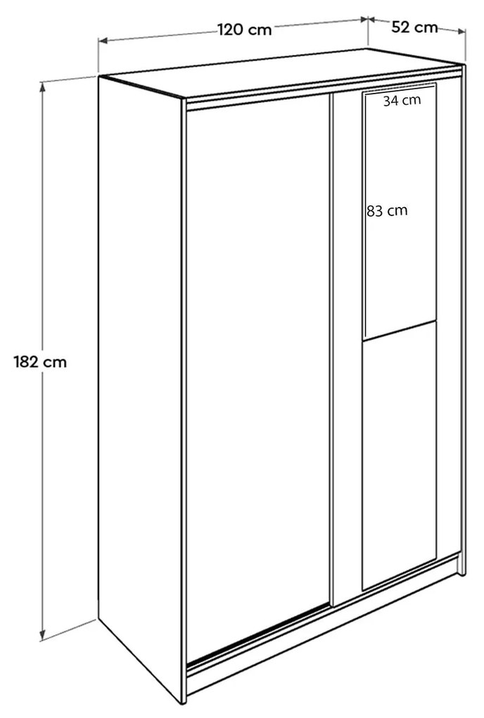 Roupeiro "Lúmina" – Carvalho Sonoma – 120 x 182 x 52 cm – Design Moder