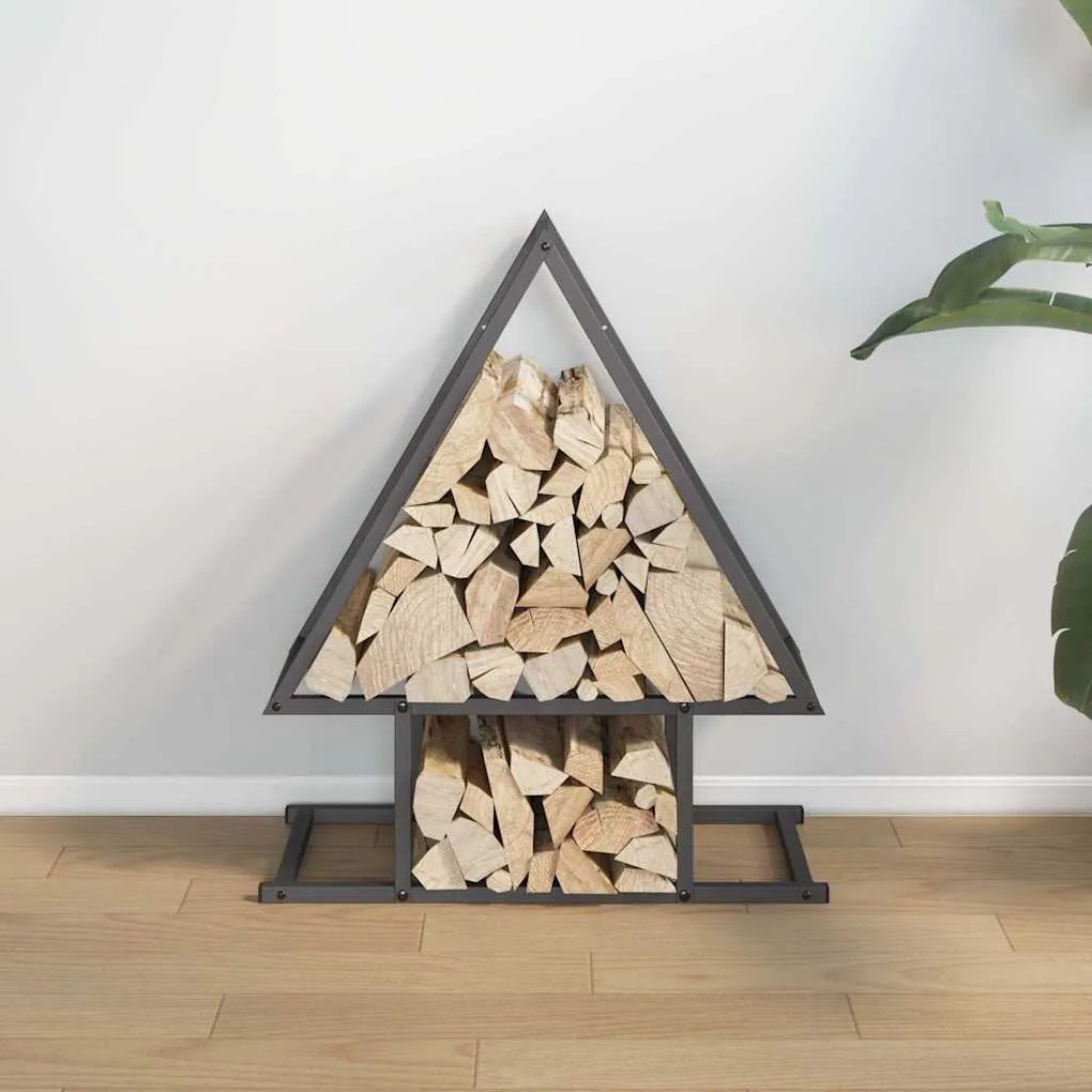 Suporte para lenha 50x25x60 cm aço laminado a frio preto