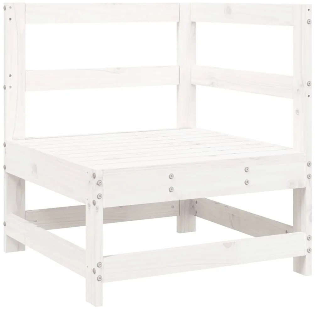 6 pcs conjunto sofás de jardim madeira de pinho maciça branco