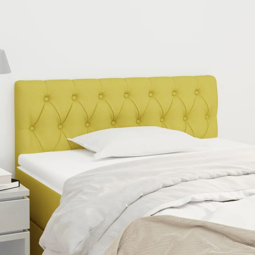 346319 vidaXL Cabeceira de cama tecido 90x7x78/88 cm verde