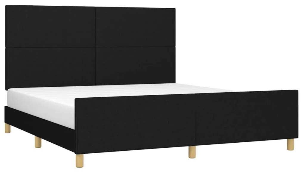 Estrutura de cama sem colchão 160x200 cm tecido preto