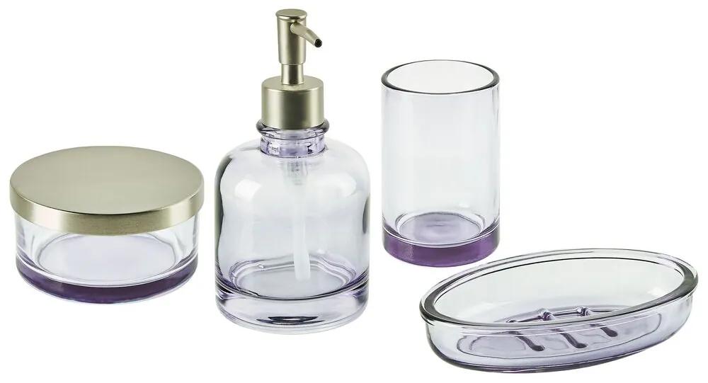 Conjunto de 4 acessórios de casa de banho em vidro violeta TELMA Beliani