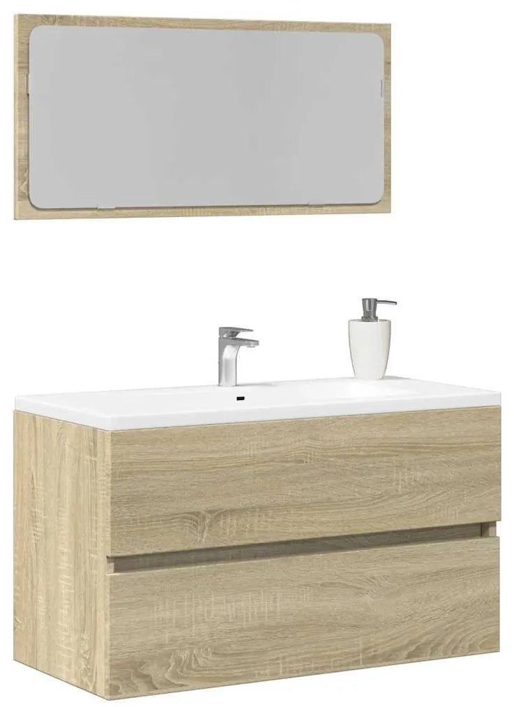 vidaXL Armário de casa de banho com espelho 80x38,5x45 cm cor sonoma