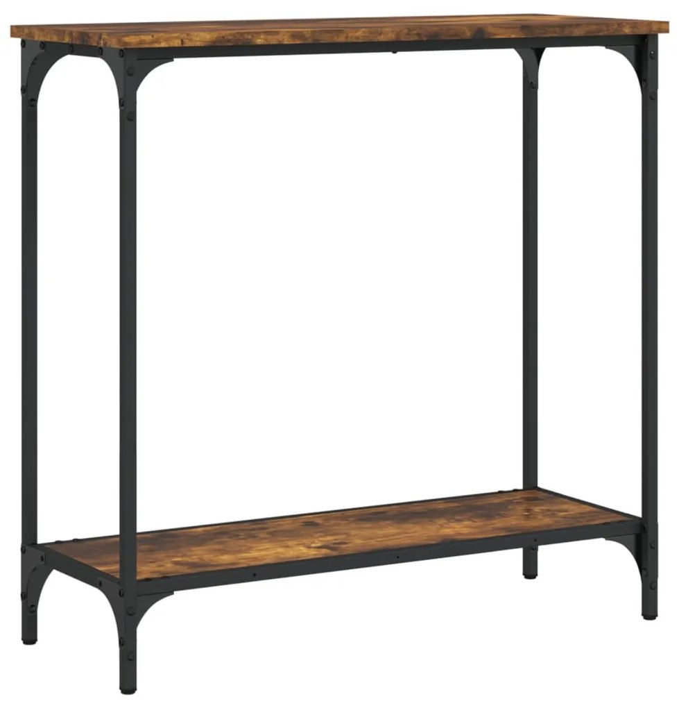 Mesa consola 75x30,5x75 cm derivados de madeira carvalho fumado