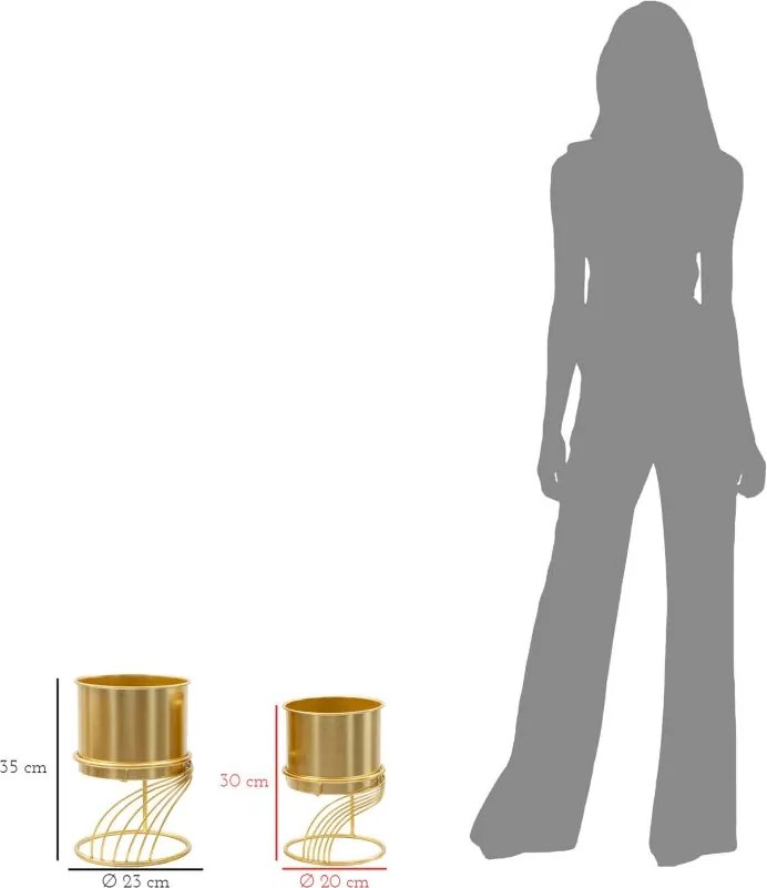 CONJUNTO DE 2 SUPORTES VASOS 2 Ø 23X35-20X30 CM (PLANTAS NÃO INCLUIDAS)