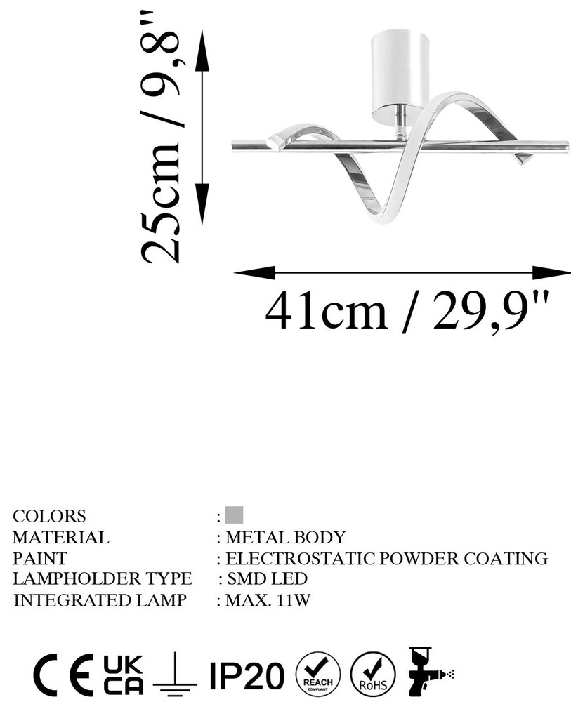 Chandelier Likma – Chrome – 41x16x25 cm